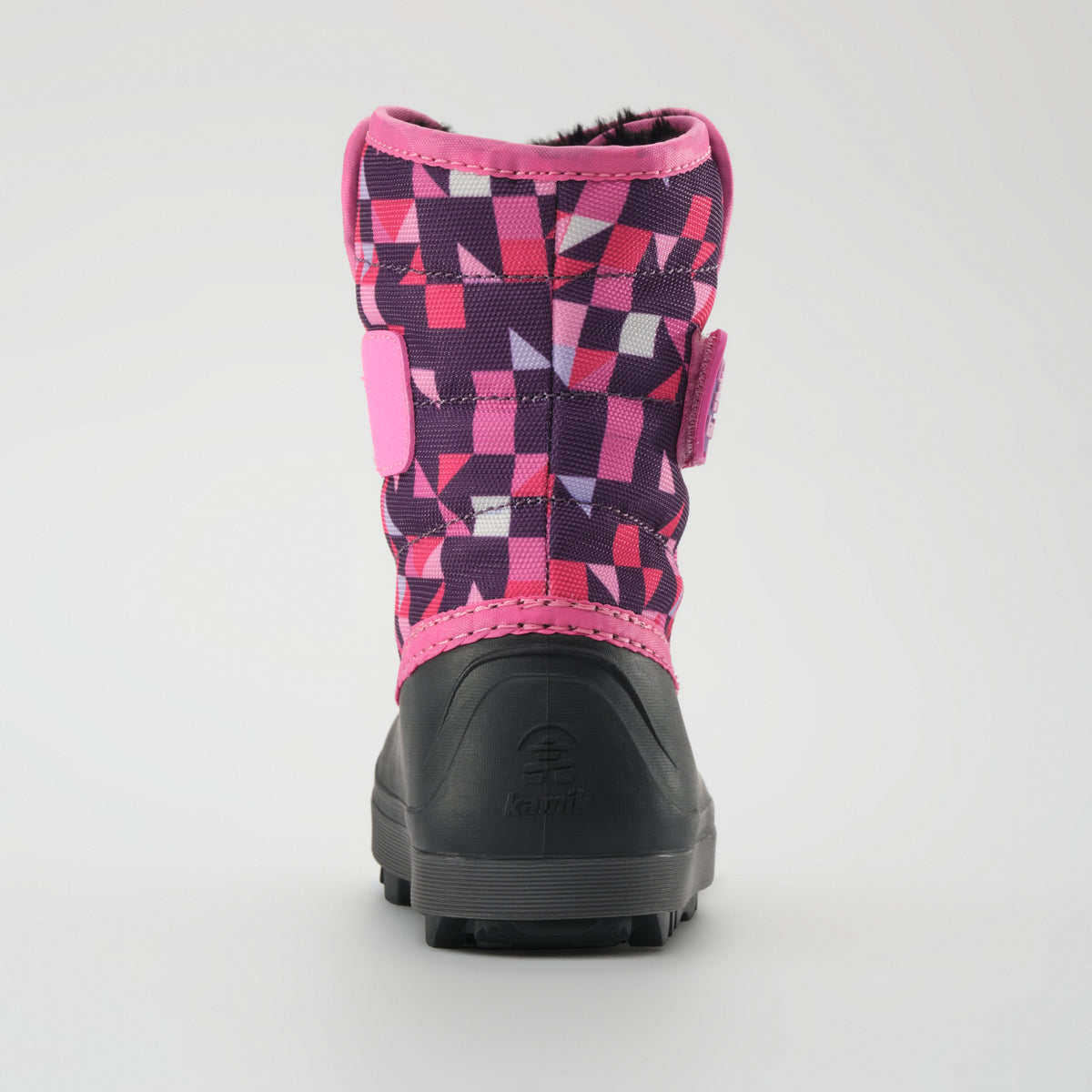 Purple-Pink : Snowbug 7 Print Toddlers Winter Boots - Back View