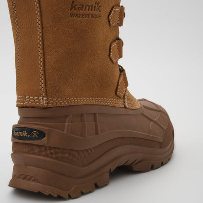 Tan-Brown : Alborg Women's Winter Boots - Close-up Back View