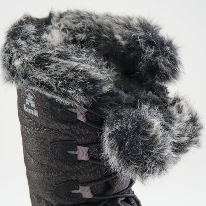 Black : Snowangel Kids Winter Boots - Close-up Top View
