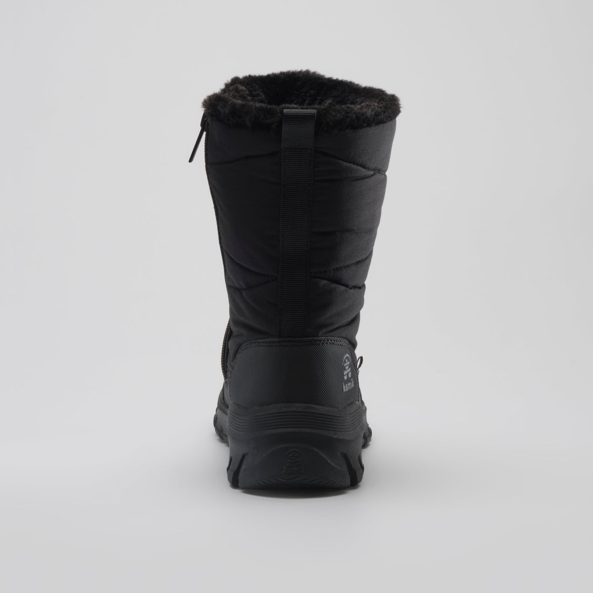 Black : Snowdon Zip Wide Women's Winter Boots - Back View