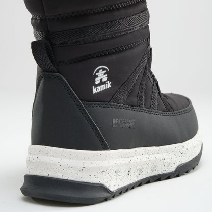 Black : Stormy F Kids Winter Boots - Close-up Back View